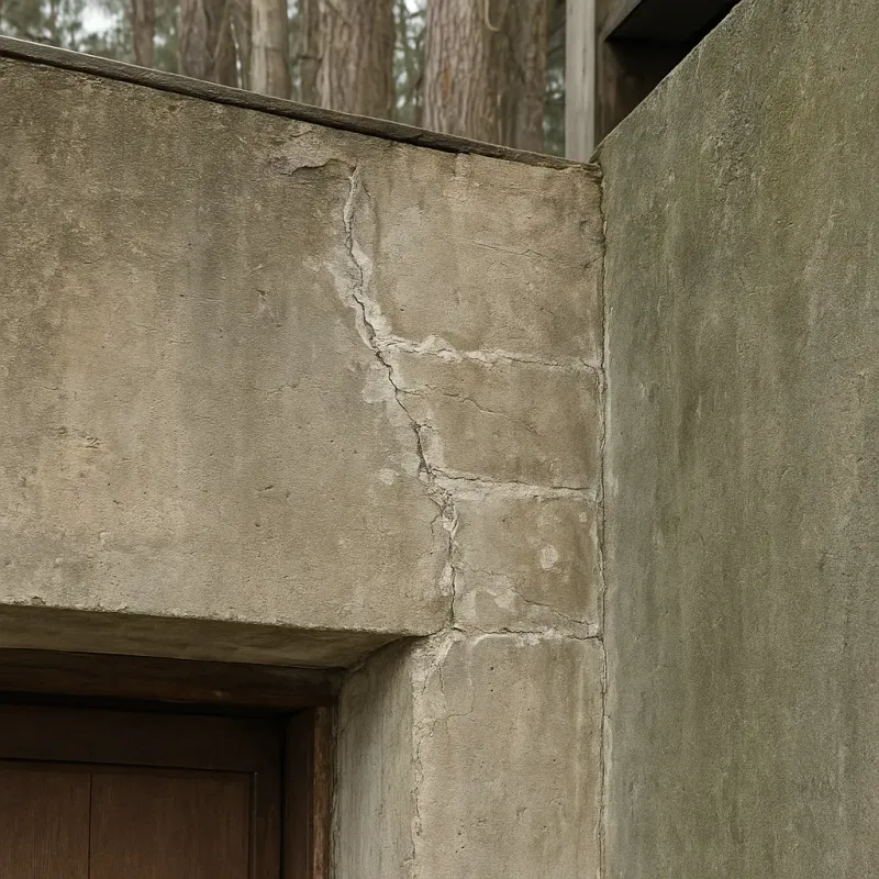 Concrete spalling on a foundation wall from hydrostatic water pressure
